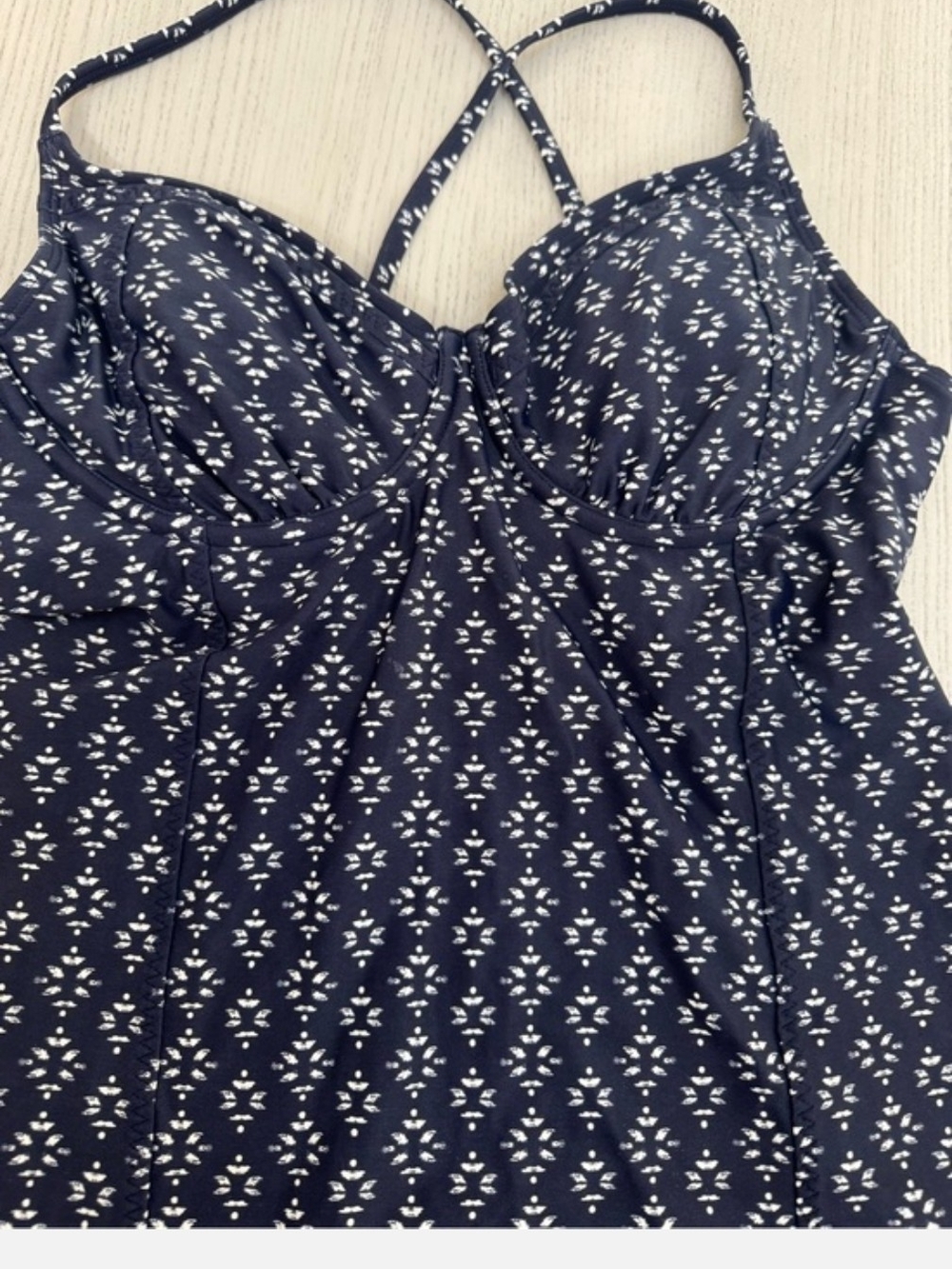 Athleta Navy Printed Adjustable-Strap Camisole